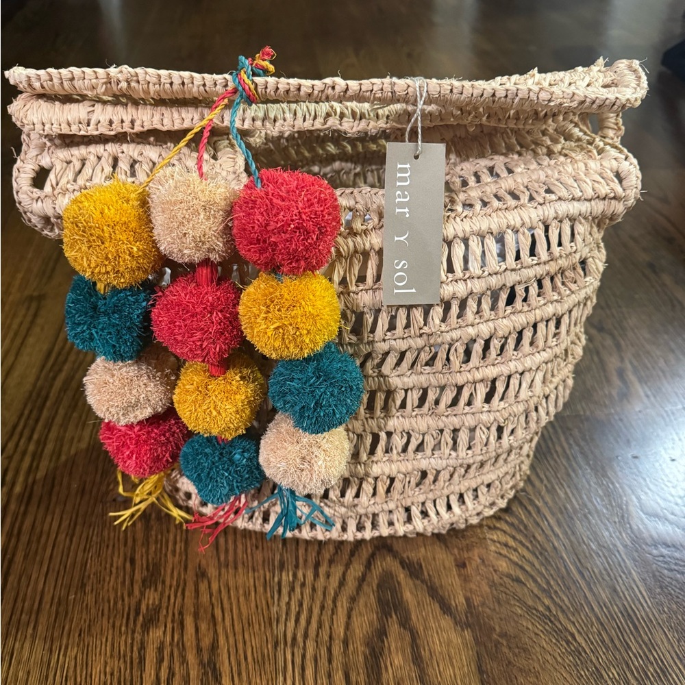 New with tags Mar y Sol raffia tote